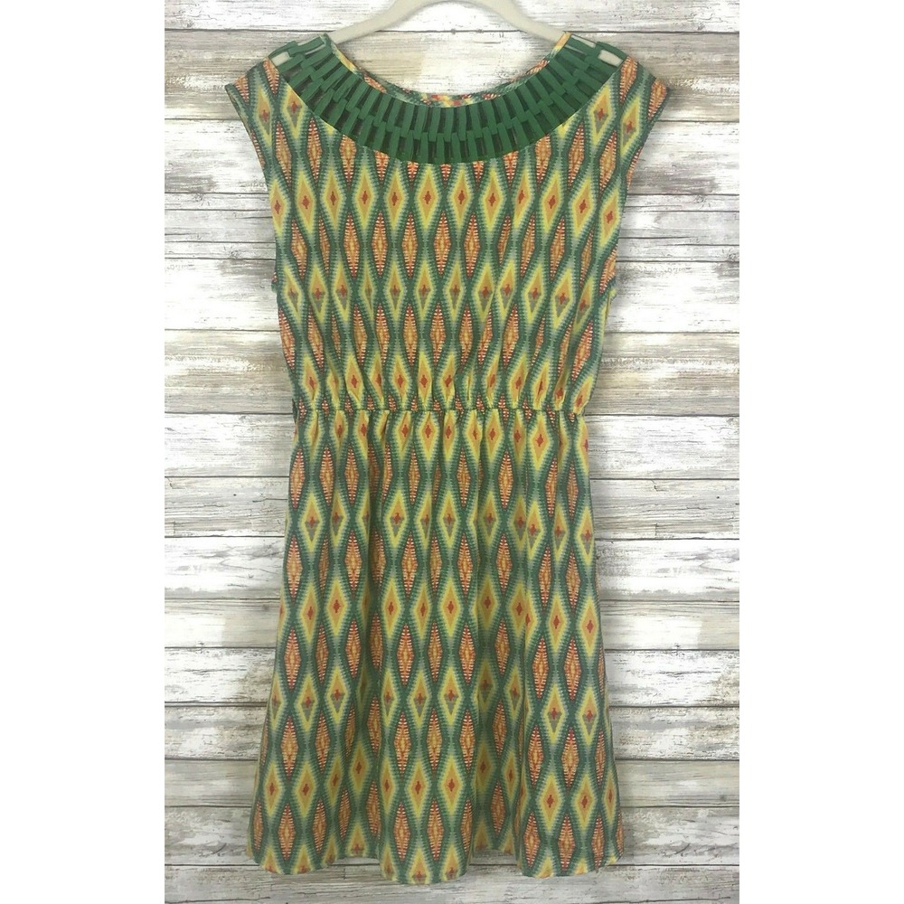 Altar'd State Dress‎ Medium Sleeveless Multi Color Elastic Waist Round Neck